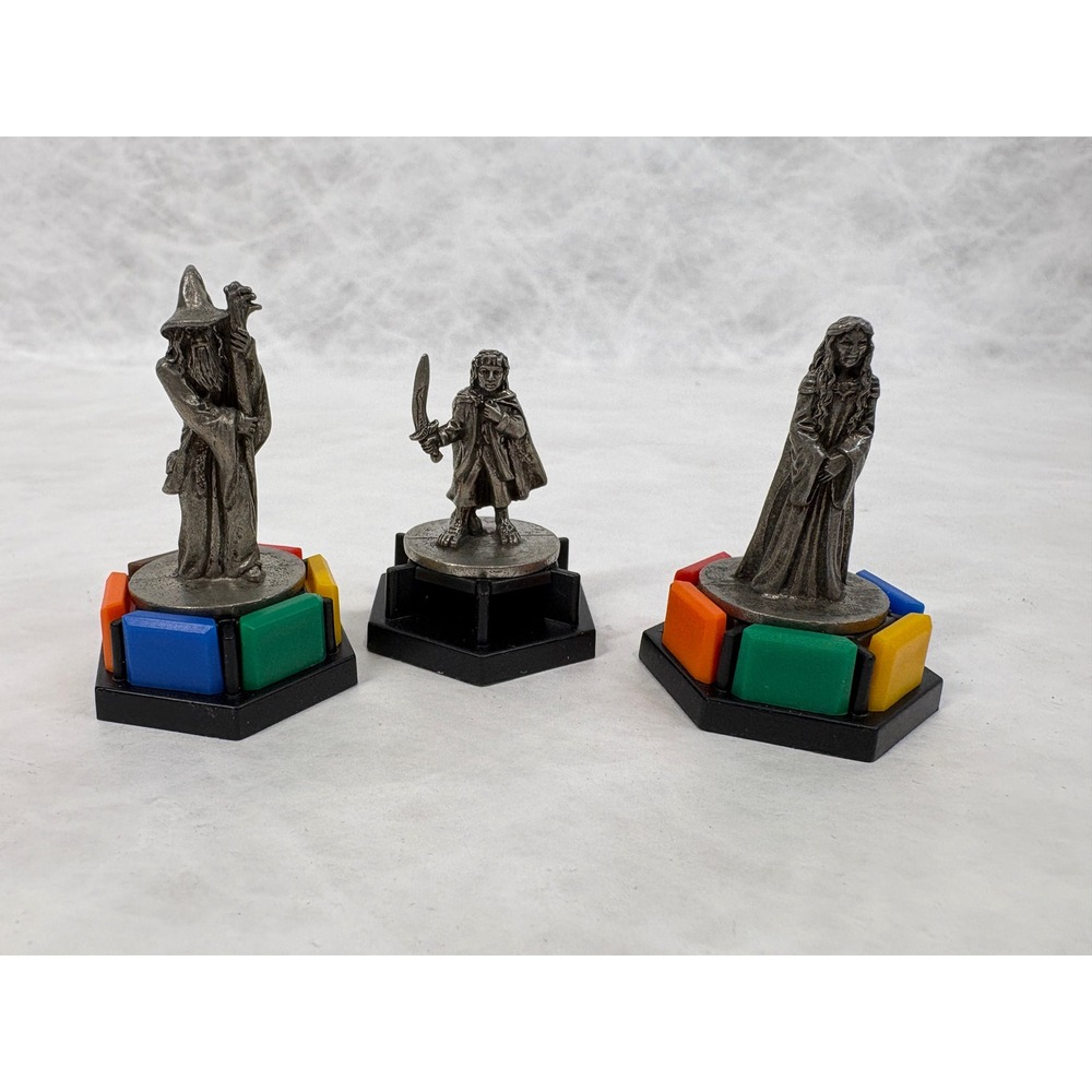 1997 Horn Abbot Lord of the Rings Pewter Game Pieces Gandalf Frodo Galadriel 3pc